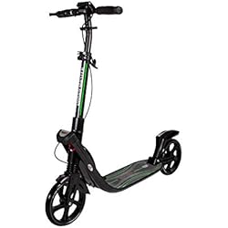 Trotadora Decathlon Mad Wheels Big Wheel Kick Scooter Urban Master, Patinete Urbano de Grandes Ruedas de 200 mm, Plegable en 1 Segundo con Freno de Manillar y Doble Suspension para Niños y Adulto (Negro)
