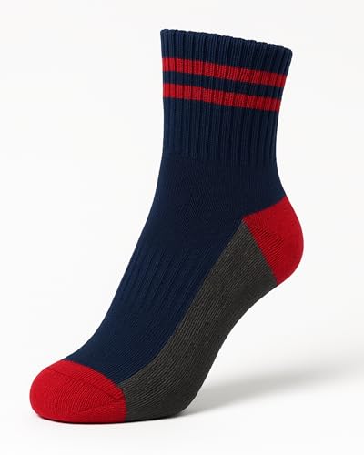 ZIBELL Athletic Ankle Socks, Pack of 4, Breathable Cotton, US Size 9-12, Multi-Color4