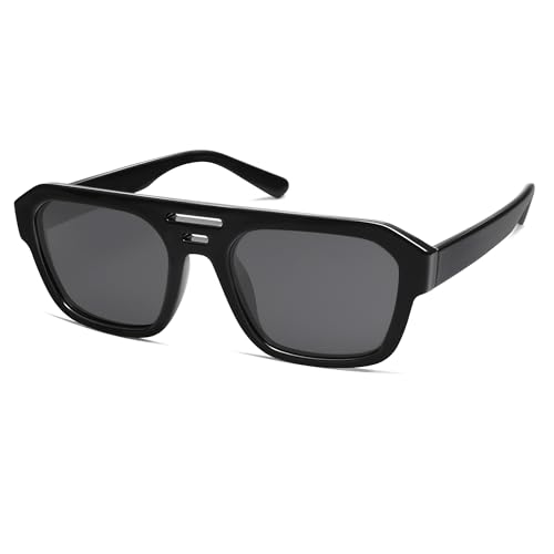 SOJOS Retro Small Square Polarized Aviator Sunglasses for Women Men, Trendy Rectangle Teenager Sunnies SJ2271