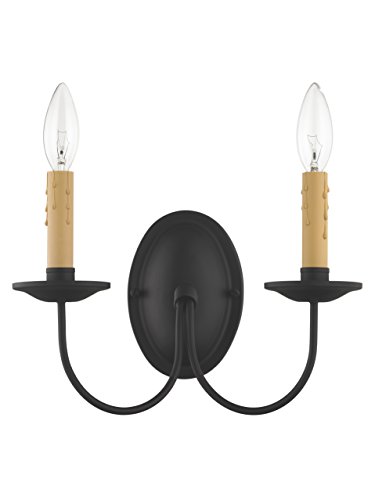 Image of Livex Lighting 4452-04 Heritage 2-Light Wall Sconce, Black