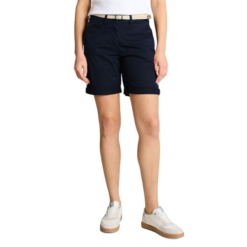 Bermuda Tom Tailor femme bleu marine vêtement été chic short mi-long taille 34