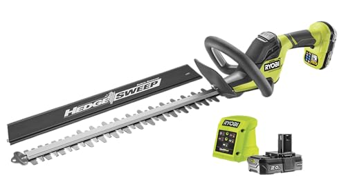 RYOBI - Taille-Haies Linea 18V - Design en Ligne - Lames 50 cm - écartement 24 mm - 1 Batterie Lithium+ 18V 2,0 Ah et 1 Chargeur 1,5 A - RY18HT50A-120