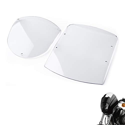 Image of TCMT ABS Windshield Quarter Fairing Kit Fits For Sportster XL 88-16 Dyna 95-05 FXR 86-94 (Clear)