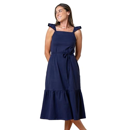 Hope & Henry Women's Short Sleeve Tie-Front Knit Dress