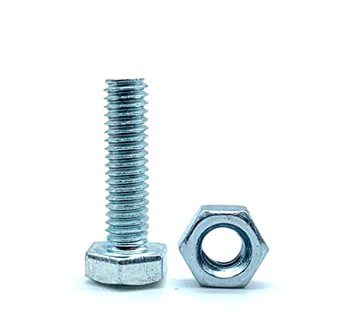 DOJA Barcelona Screws with Nuts, 50 Hexagon Bolts with 50 Nuts, M5 x 40 mm, Galvanised Steel, Bolts and Nuts
