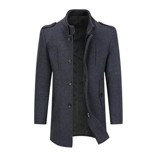 Allthemen Abrigo de invierno de lana para hombre con cuello alto Chaqueta corta de invierno Slim Fit Gabardina forrada informal Gris L | Ya disponible en tu tienda friki favorita! En mundofriki.es!