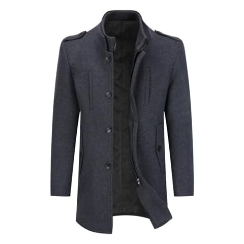 Allthemen Men's Winter Wool Trench Coat Cover