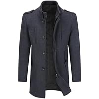 Allthemen Abrigo de invierno de lana para hombre con cuello alto