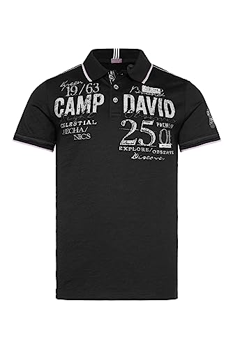 Camp David Herren Poloshirt mit Label-Applikationen