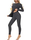 DDOBB THERMOUNTERWÄSCHE DAMEN WARM SKIUNTERWÄSCHE THERMOSHIRT UND THERMO LEGGINGS SET WINTER UNTERWÄSCHE FUNKTIONSUNTERWÄSCHE