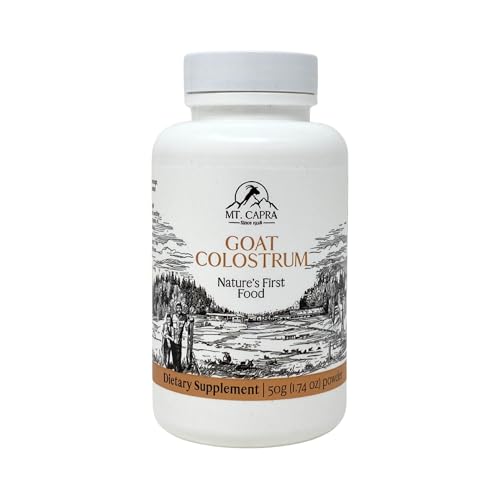Mt. Capra Goat Colostrum | for Healthy Immune System Gut and Athletic Performance | Grass-Fed High in Immunoglobulins | 17 Servings - 50 Grams