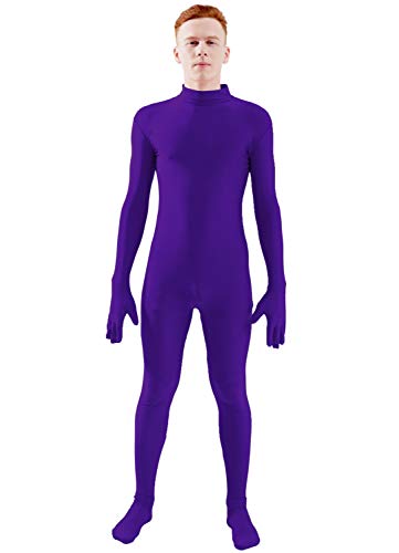 Image of Ensnovo Mens Mock Neck Full Body Unitard Spandex Zentai Suits Costumes
