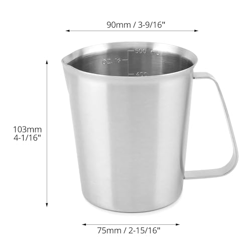 Vasos medidores de acero inoxidable QWORK 16 oz 2 piezas miniatura 6