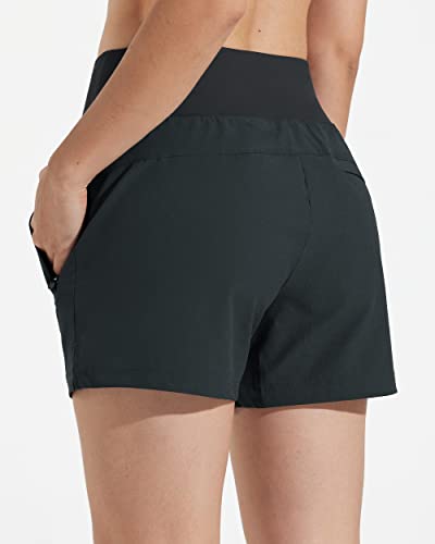 Libin Short feminino atlético de golfe de 10 cm, cintura alta, secagem rápida, shorts de caminhada,