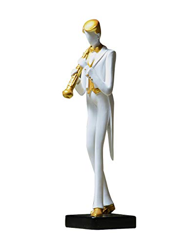 Amoy-Art Musica Statua Musicista Figurina Scultura Decorazione per Casa Regali per Pianoforte Violino Fatti a Mano Souvenirs Vernice Sicura per Bambini Confezione Regalo Polyresin 25cmH
