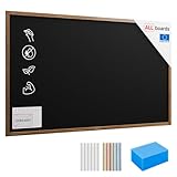 ALLboards Kreidetafel mit lackiertem Holzrahmen 200x120cm, Schwarz, Schreibtafel, Kreide, Schreibtafel zum Aufhängen, Wand Tafel Holz, Tafel gastronomie, Kreidetafel wand