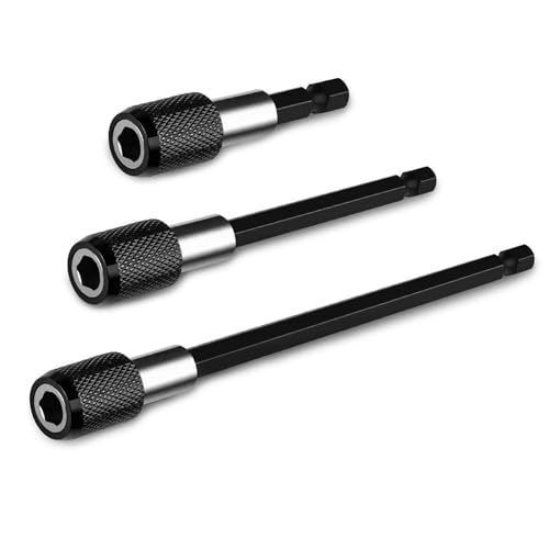 3 pièces Embout visseuse,Porte embout visseuse,Porte embout magnetique,Rallonge visseuse,1/4 ", rallonge de foret magnétique pour foret visseuse à vent, etc