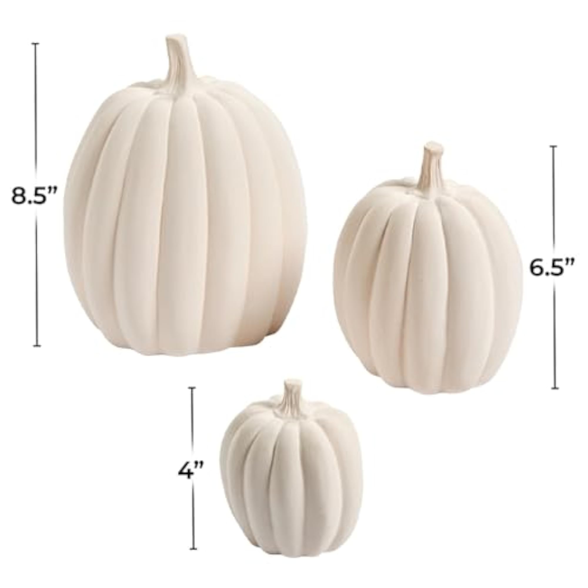DIY Decorative Pumpkin Set Ceramic Pumpkins (3 Pieces)