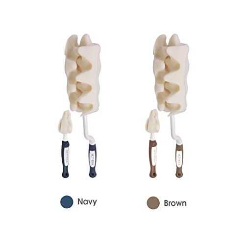 Mother-K Rotating Sponge Bottle Brush 2 Kinds Of Sets, Sponge Brush For Bottle Cleaning Water Bottle, Vase, And Glassware (Brown) #TOP6