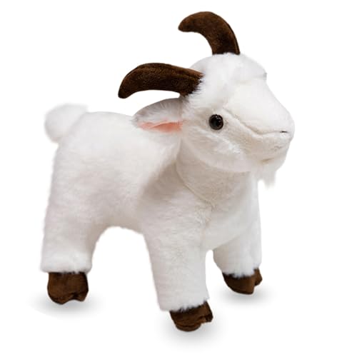 yousyu リアルヒツジぬいぐるみ 黒ヤギ 山羊 抱き枕 可愛い牧場動物玩具白やぎおもちゃプレゼント ギフト (ホワイト, 40cm)