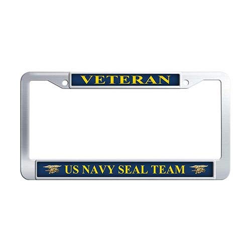 Veteran US Navy Seal Team Car License Plate Frame Holder,Stainless Steel License Cover Holder