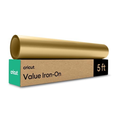 Image of Cricut HTV Heat Transfer Vinyl | 1.5 m | Gold | Iron-On HTV Vinyl for Fabric, Perfect for Custom T-Shirts & DIY Clothing