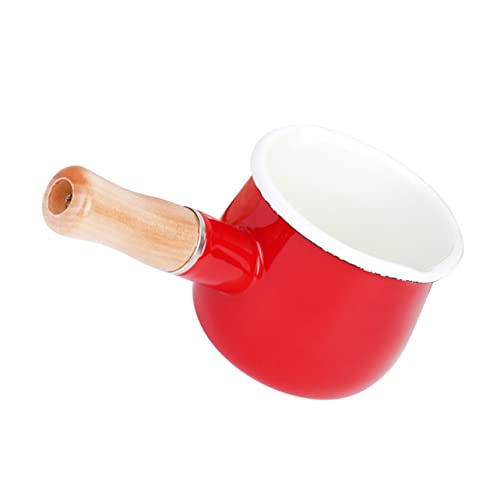 Hoement Casserole à Lait Avec Poignée Pour Ustensiles De Cuisine Émail Pot Pour Lait Et Soupe Facile à Nettoyer Ranger
