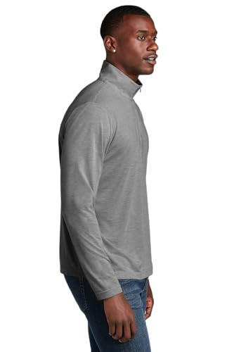 SPORT-TEK PosiCharge Tri-Blend Wicking 1/4-Zip Pullover ST407, Dark Grey Heather, X-Large2