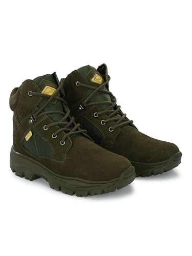Image of Eego Italy Men's Genuine Leather Troop Aerolite 7.0 Military & Tactical Boot (Green) with Steel Toe Insert