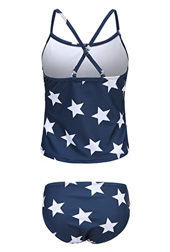 HowJoJo Big Girls American Flag Swimsuits Two Piece Tankini Bathing Suit Size 14/12-142