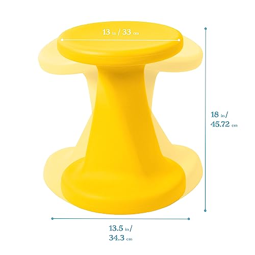 Image of ECR4Kids Twist Active Wobble Stool, 18in Seat Height, Classroom Furniture, Yellow