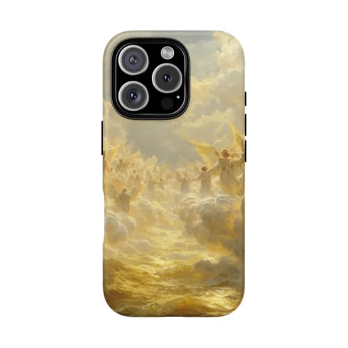 Coque rigide mate iPhone 16 Pro Golden Angels antichoc