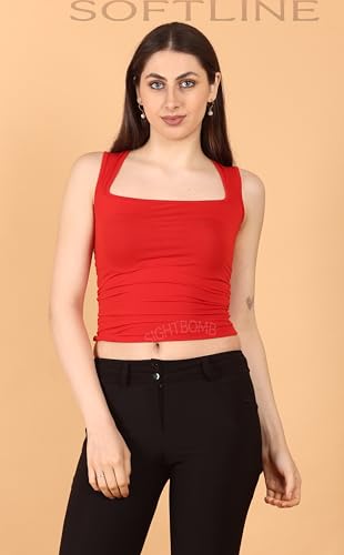 Image of SIGHTBOMB SKIMS V Strap Ultra Soft Feather Touch Micro Fiber Cuddle TEE Tops for Women TOP