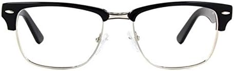 Ernest Hemingway Eyeglass Collection 4629 in Gloss Black & Silver ; Demo Lens