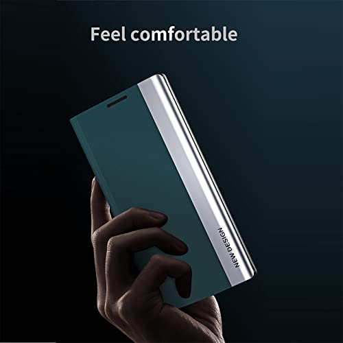 Ccsmall Thin Slim Flip Case For Xiaomi Redmi 12C With Kickstand, Full Body Protective Pu Leather Cover Business Phone Cases For Xiaomi Redmi 11A/Redmi 12C Cx Deep Blue #TOP4
