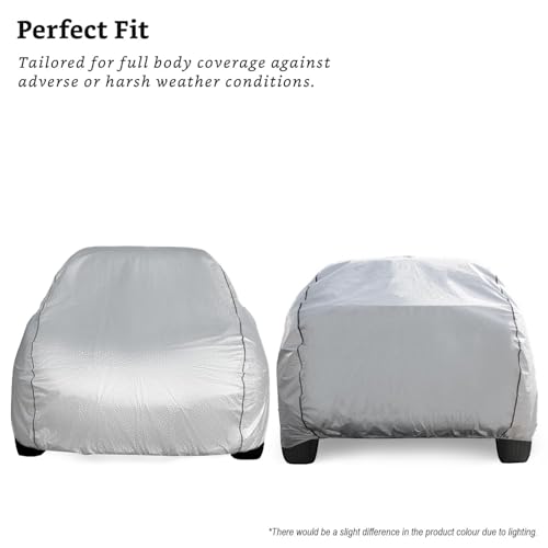 Image of Allextreme Car Body Cover for Honda City All Models & Years 100% Waterproof Triple Stitched with Mirror Pockets Full Bottom Elastic Dustproof Heat & UV Resistant Full Body Protection (Silver)