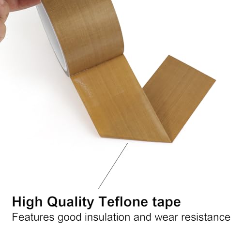 Image of BOMEI PACK PTFE Glass Cloth Tape, 2.2 inchx 33 ft High Temperature PTFE Tape Abrasion Resistant Surface Protection for Vacuum Sealer Machine, Hand Impulse Sealers Insulation Coated
