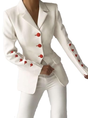 Women Blazer Suit Long Sleeve Jackets Female Pants Suit 2 Pcs Formal Office Lady Suits Sets Outfits2