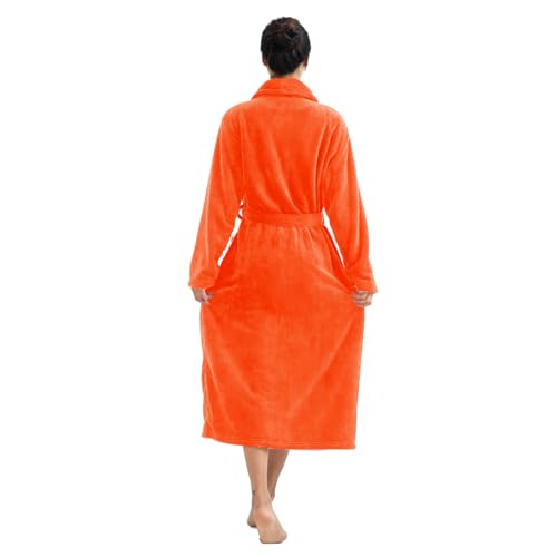Image of RONGTAI Womens Bathrobe Ladies Fleece Plush Warm Long Robes Fleece Nightgown Sleepwear