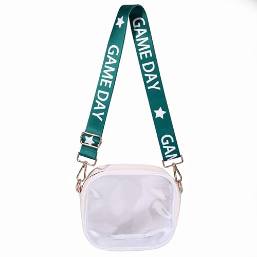 Image of Game Day Purse Strap Replacement Crossbody Wide Shoulder Strap Star Football Strap for Stadium Approved Clear Bag