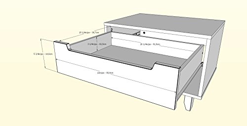Nordik 1-Drawer Night Stand, White And Natural Maple #TOP7