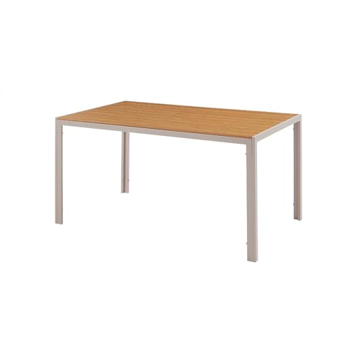 Riess Ambiente Moderner Gartentisch DESIGNO 150cm - Natur Greige - Aluminium wetterfest Outdoor Esstisch