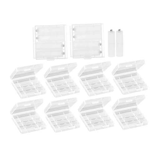 10 Set Adattatore per Batterie Aaa Aa Confezione Compatibile con Dispositivi Design Compatto e Trasparente Organizzatore per Facile Conversione per Uso Versatile