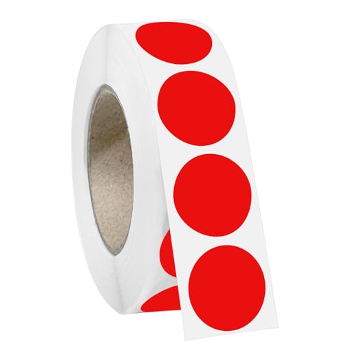 Ouzoustate 1000 PCS 3/4' Red Dot Stickers Round Circle Colored Coding Labels Garage Yard Sale Dot...
