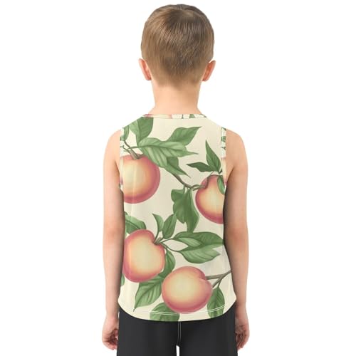 susiyo Peaches Fruits Seamless Boys Sleeveless Tank Top Girls Athletic T Shirt3