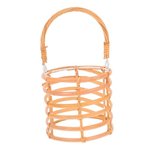 PRETYZOOM Linterna De Aromaterapia De Ratán Tejida Mano con Asa para Decoración De Mesa De Cocina Porche De Vela Rústico