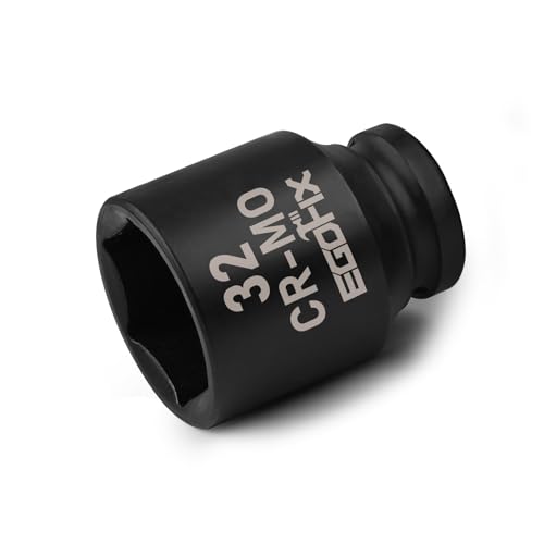 Image of 1 /2 inch Drive Standard Impact Socket, 32mm Metric Socket, Axle Nut Socket Heat-Treated CR-MO Anti-Rounding 6 Point for Easy Removal of Axle Shaft Nuts
