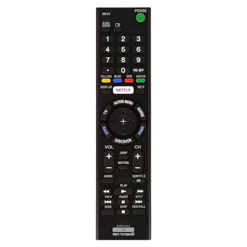 RMT-TX100U Remote Control Compatible with Sony Bravia – Easy Setup, Netflix Shortcut – Works with Sony Smart TV and Android TV Models X700D, X750D, X800D, X850D, X930D, X940D
