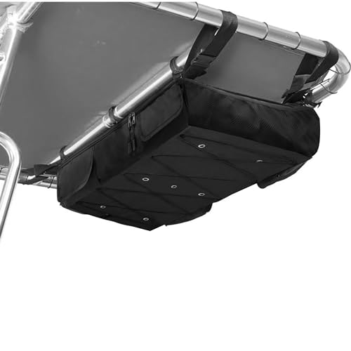 MDSTOP T-Top Storage Bag, Boat Life Jackets Bag Can Secure 4 Fishing Rods, Hold 4 Type II Life Jackets, For Most T-Top Hard Tops, Bimini-Tops, Pontoon Tops(Life Jackets not Included)