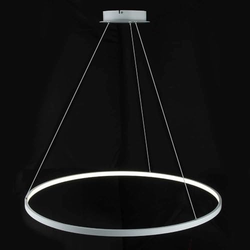 Lustre moderne suspendu en métal et acrylique avec anneau LED chic